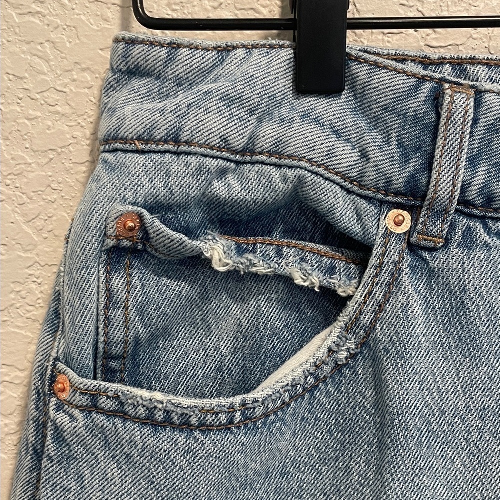 Garage Cropped Straight Leg Jeans Light Wash High Rise Size 28 - Picture 2 of 8